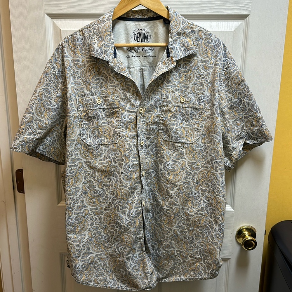 Tommy Bahama paisley orange/blue button down
